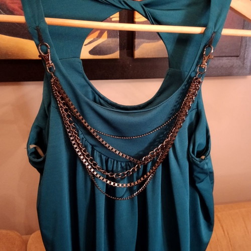 Summer petrol blouse used, impressive and elegant