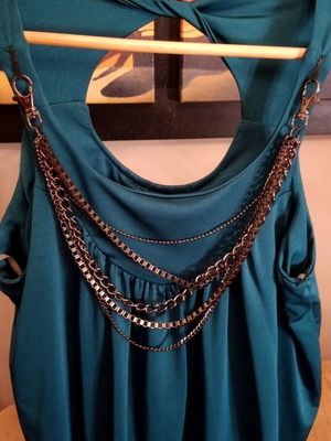 Summer petrol blouse used, impressive and elegant