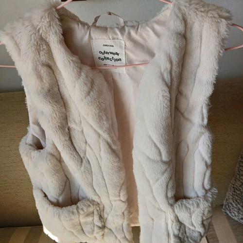 Fur vest kids new Zara beige for 13-14 years old
