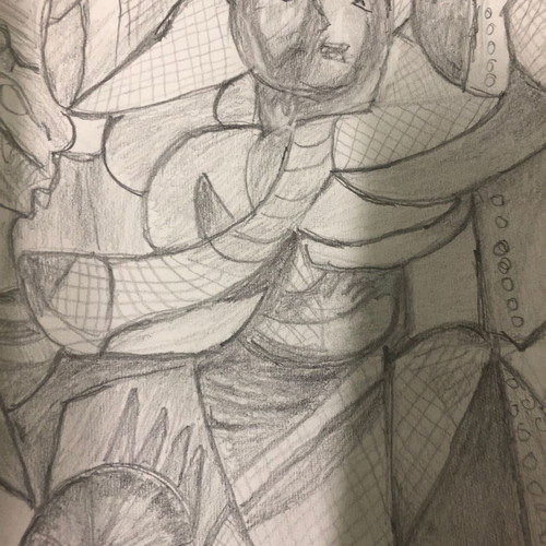 Pencil drawings used, block 35x25 cm, 7 artworks