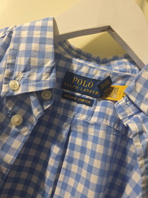 Polo Ralph Lauren boys' shirt size 6 like new, white and blue