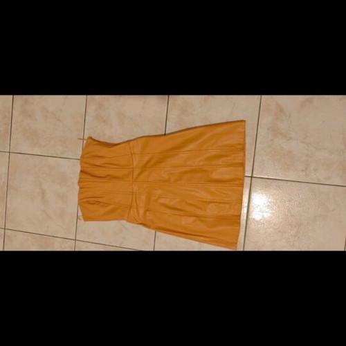 Mini mustard leather dress Zara XS like new