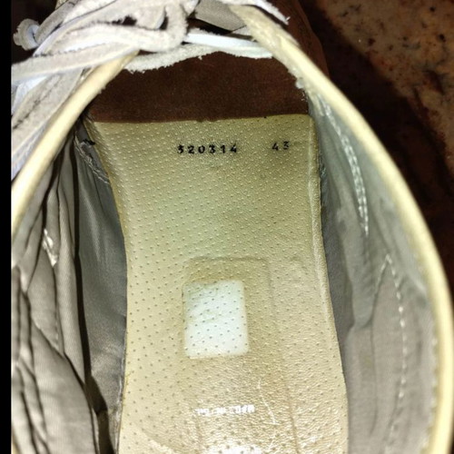 Vintage Italian Leather Moccasins size 43 used, white-gray