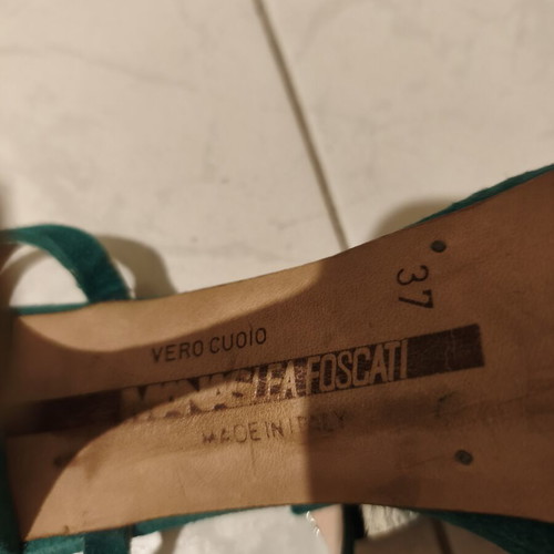 Manas Lea Foscati suede sandals like new, green, heel 10cm