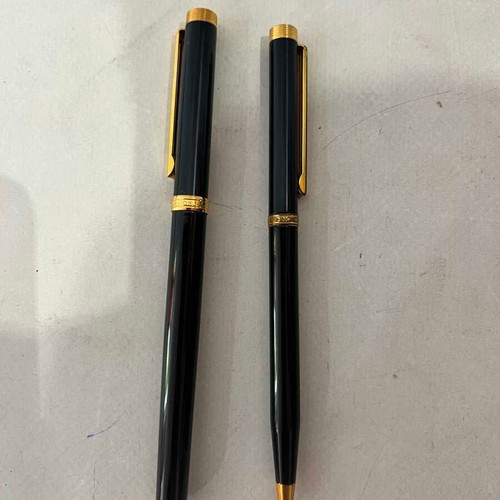 Inoxcrom vintage pen and ballpoint set used, no case, 14cm & 13cm