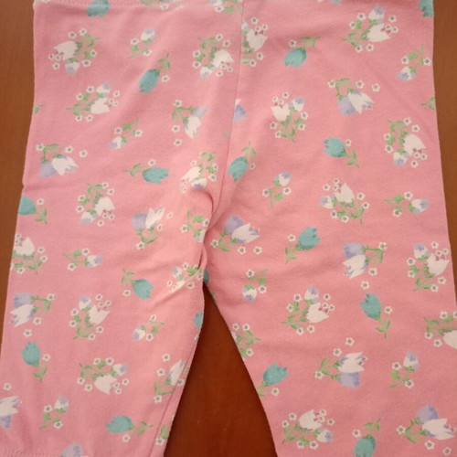Benetton floral leggings used, pink with romantic lace, toddler size