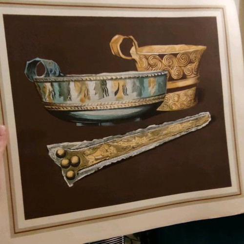 Mycenaean color prints used from frescoes and golden grave goods