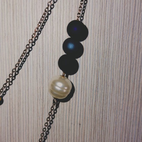 Ozze stainless steel double necklace new