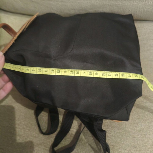 Smart foldable backpack like new, black with brown details