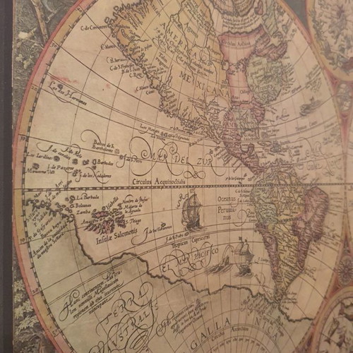 Decorative map used, 52x36 cm