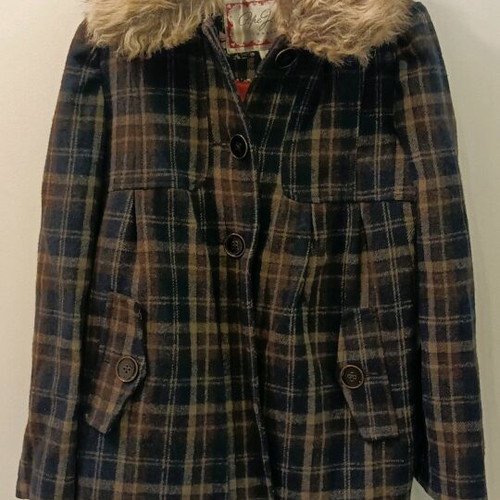 Pepe Jeans children's wool coat like new, checked, size 8