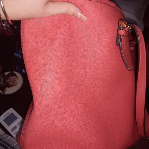 Michael Kors tote bag used, salmon pink shoulder bag