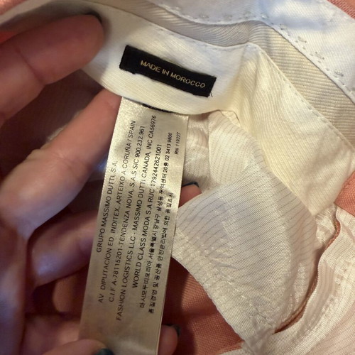 Massimo Dutti linen pants, pink, ankle length, XS