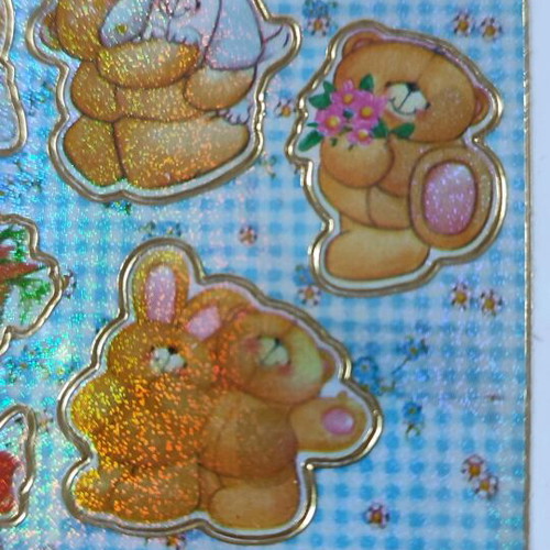 Forever Friends Slim Laser Stickers with Gold Foil, 2 Cards New