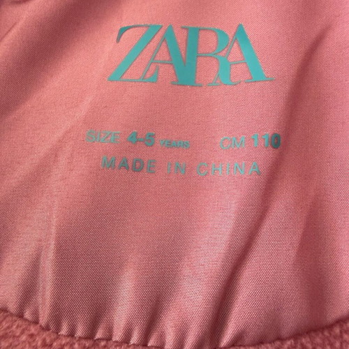Zara jacket for girl 4-5 years with fleece lining like new