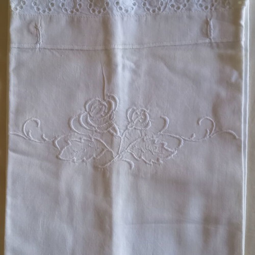 White vintage pillowcase