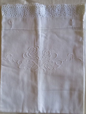 White vintage pillowcase