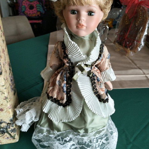 Vintage porcelain doll new in packaging