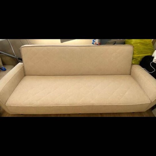 Living room sofa set used, includes single, double and triple sofas with storage and bed function