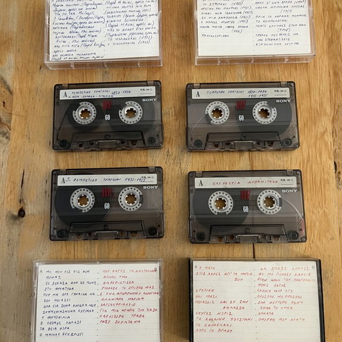 Set of 17 used cassette tapes for reuse