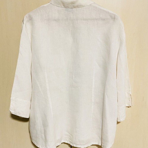 Luisa Oversized Linen Shirt white, new, 3/4 sleeve
