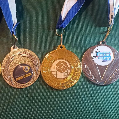 Beach Volley Collectible Medals vintage set of 5, like new