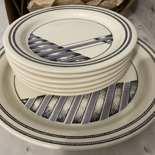 Dessert plate set with six plates new