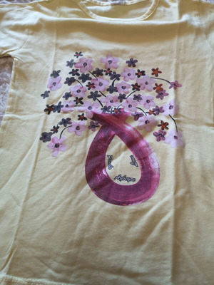 Girls' T-shirt used, size 122 cm, yellow, age 6