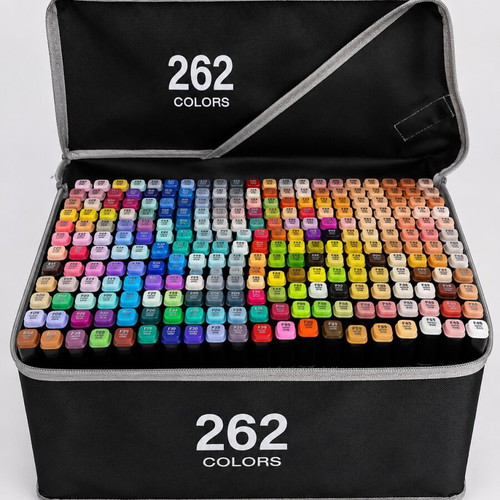 262 Dual Tip Art Markers Professional Colouring Set