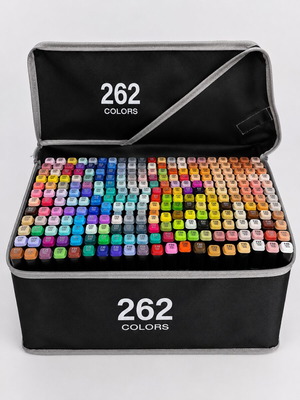 262 Dual Tip Art Markers Professional Colouring Set