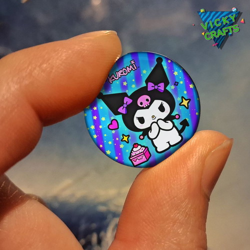 Kuromi pins new, set of 6, 2.5 cm diameter