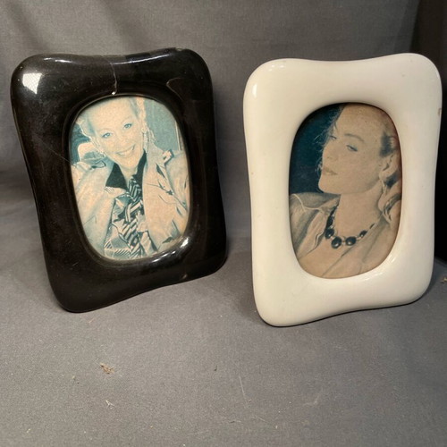 Photo frames used, pack of 2, porcelain, one white one black