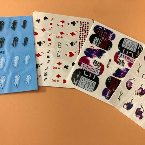 Water Nail Stickers Set of 4 New Full Nail