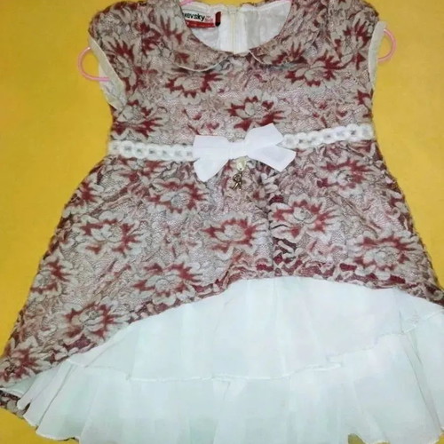 Baby dress Raxevsky used, burgundy white 12 months
