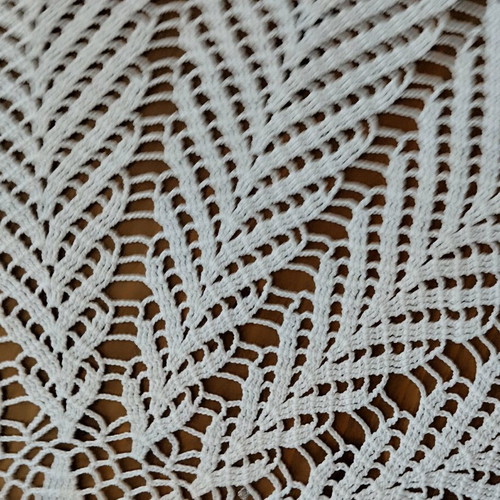 Handmade crocheted round tablecloth like new, white 56x56 cm