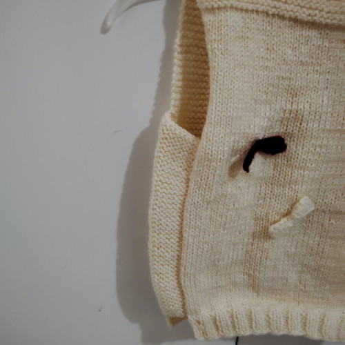 Handmade knitted kazaka sweater, beige