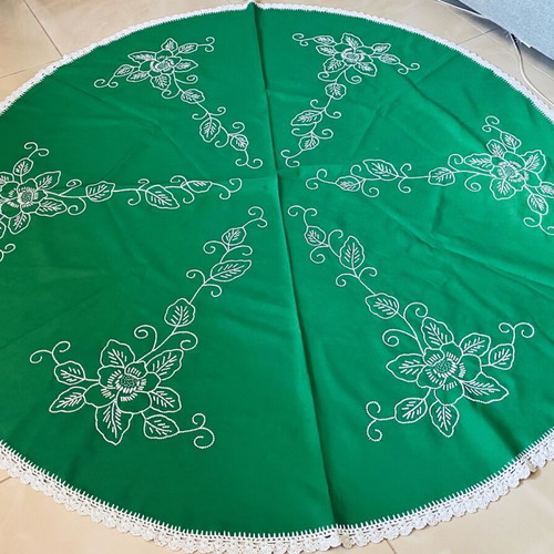 Decorative round handmade embroidery vintage like new