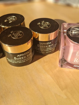 Set of empty cream containers