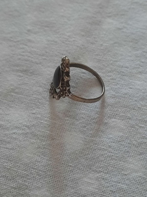 Silver and black ring, 2 cm diameter