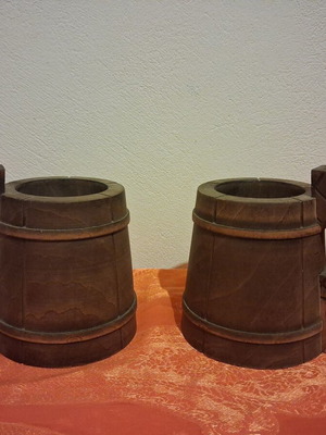 Vintage wooden beer mugs set of 2, like new, Romania 1975