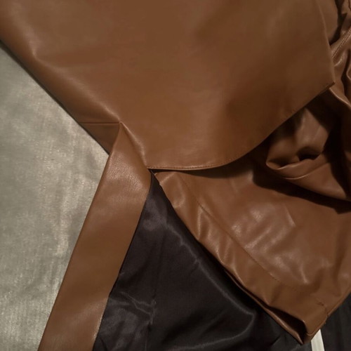 Zara faux leather suit brown like new