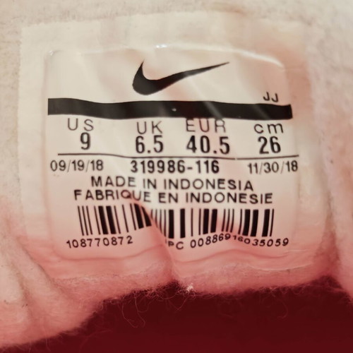 Nike Air Max women's sneakers, size 40.5, 26cm insole