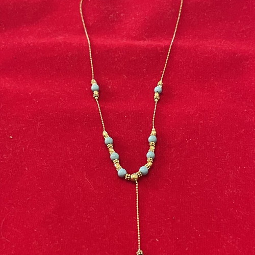 Gold 585 necklace with turquoise, like new