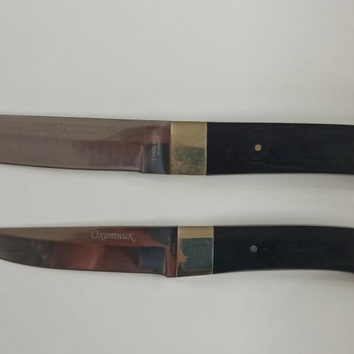 Russian Ohotnik knives new, 65x13 steel, black wood handle