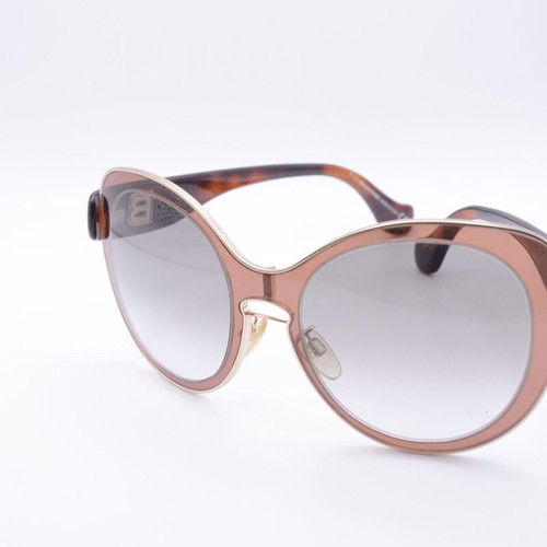 Balenciaga BA 2 72F Oversize Sunglasses Burgundy Gray Gradient New