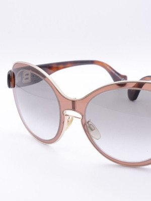 Balenciaga BA 2 72F Oversize Sunglasses Burgundy Gray Gradient New