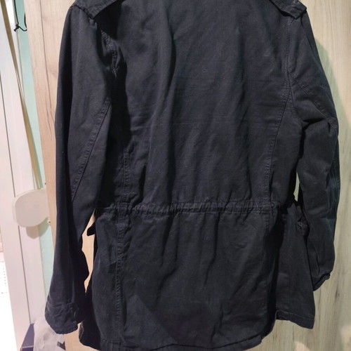 Jean jacket black Large used with pockets and zipper