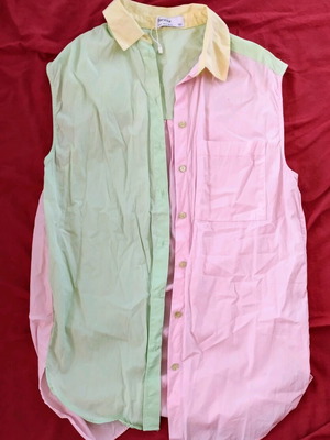 Bershka sleeveless shirts used, tricolor cotton