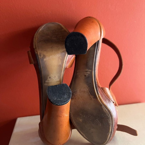 La Martina sandals used, brown, size 38, 11cm heel