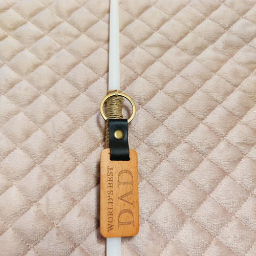 Candle "World's Best Dad" 37cm with wooden keychain new